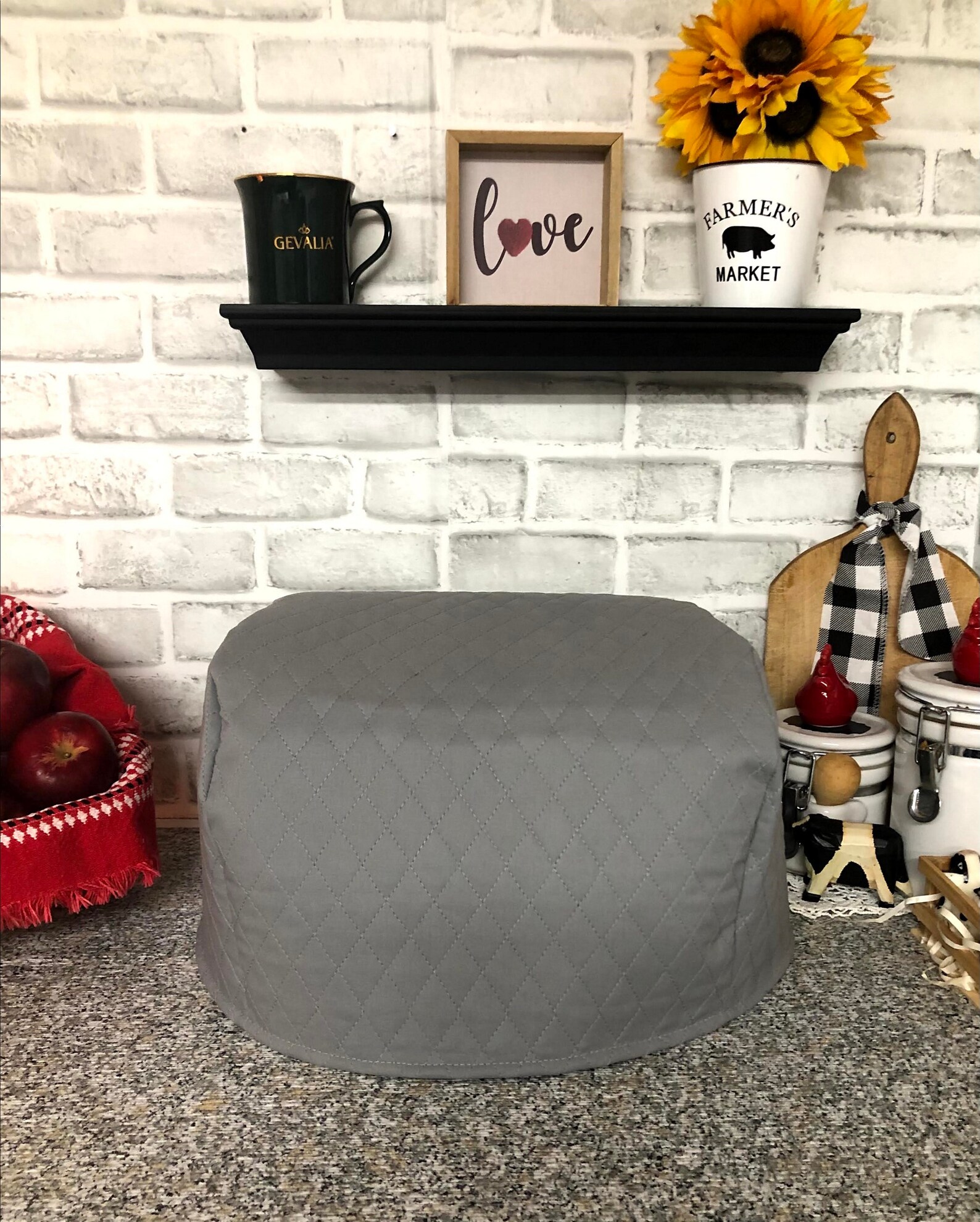 4 Slice Toaster Cover Gray Kitchen Decor Ready to Ship Next Etsy