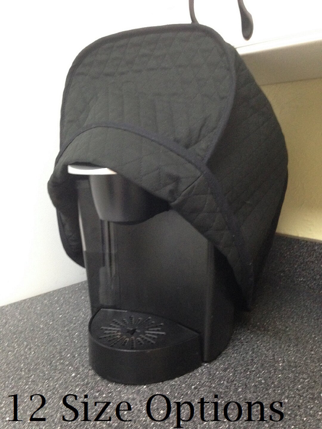 Coffee Maker Cover Single Cup Machine Black Quilted Dust Etsy
