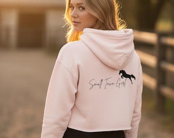 Equestrian pink Cropped Hoodie