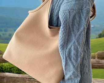 Bolso de mano de piel para mujer, estilo hobo de piel vegana suave, elegante bolso de hombro, regalo de cumpleaños para ella, para uso diario y trabajo.