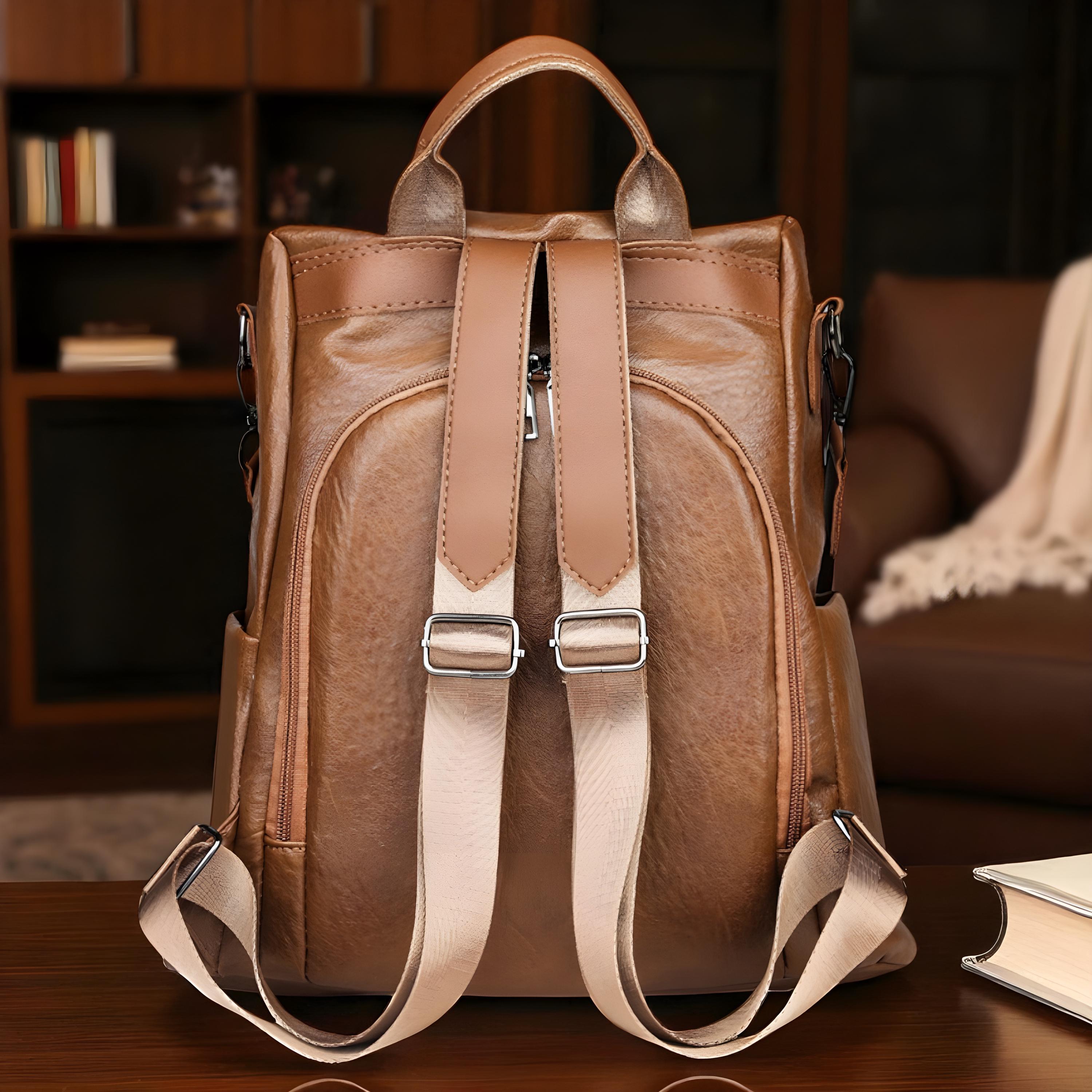 Convertible Leather Backpack Purse Women