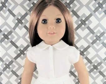 Doll Blouse / White Sleeveless Doll Blouse / White Doll Blouse / White Doll Shirt / 18 Inch Doll Clothes / Doll Clothes / Doll Accessories