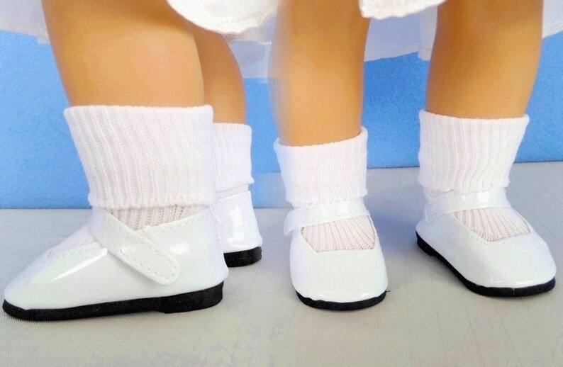 Doll Shoes and Doll Socks / White Mary Jane Strap Doll Shoes Etsy