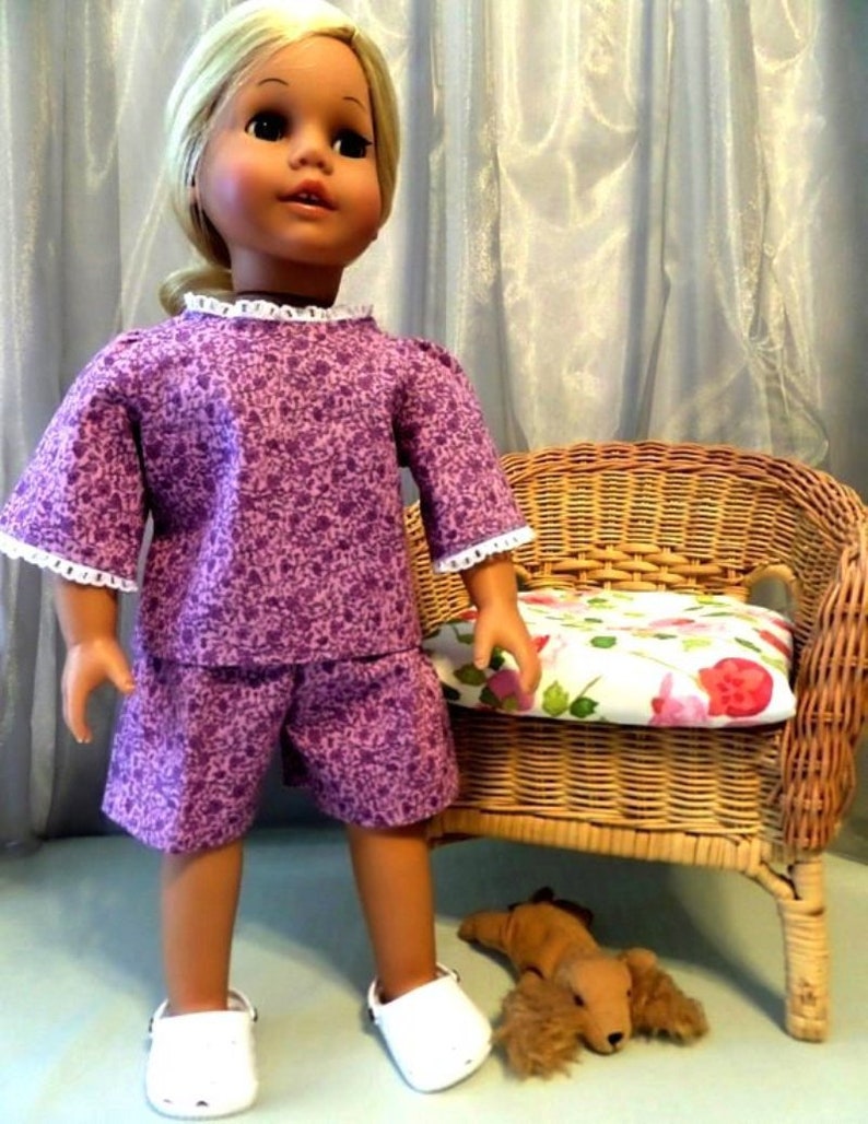 Purple Doll Shorts And Purple Doll Blouse  Doll Short Set  18 Inch Doll Clothes  Doll Accessories  Fits American Girl Doll