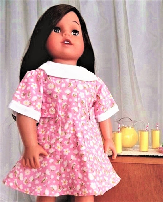 Doll Dress 1940 1950s Designer Vintage Doll Dress in a Country