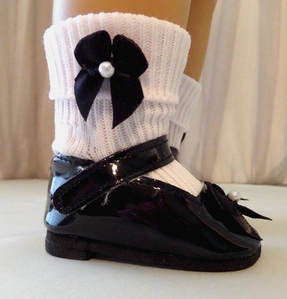 Black Mary Jane Bow Doll Shoes and White Ankle Socks with Etsy