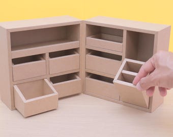 Doe-het-zelf | Kartonnen ambachten: een gereedschapskist Afdrukbare A4-sjabloon (1/2)