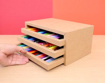 Créations manuelles en carton - Organiseur de bureau : modèle imprimable A4 (PDF)