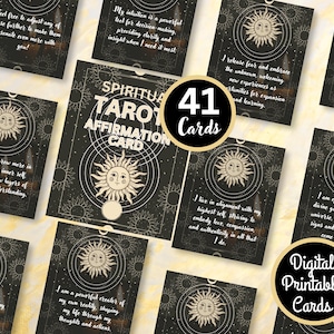Cartas de afirmação espiritual, cartas de tarô, manifesto diário engraçado, aumento de confiança, espiritual, autocuidado zen, pacote de cartas de incentivo engraçadas para adultos