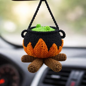 Crochet Halloween Cauldron Pattern: Amigurumi Hanging Pot (PDF Pattern)