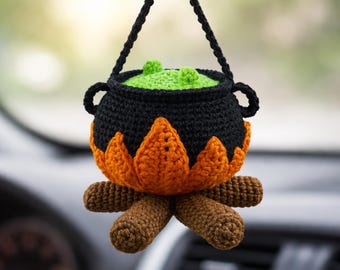 Crochet Halloween Cauldron Pattern: Amigurumi Hanging Pot (PDF Pattern)