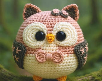 Crochet Owl Amigurumi Pattern: DIY Stuffed Animal Tutorial (PDF Download ENGLISH Only)