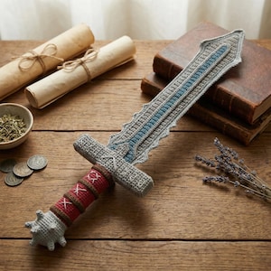Crochet Sword Pattern: Amigurumi Fantasy Knight Weapon (PDF Pattern)