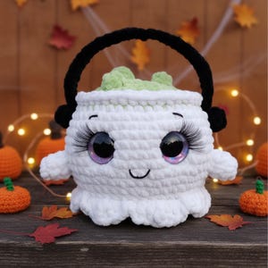 Crochet Cauldron Pattern: Halloween Amigurumi Plush, Cute Witch Pot Toy (PDF Tutorial)