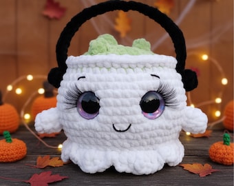 Crochet Pattern Plush Ghost Cauldron | Halloween Amigurumi PDF Tutorial in ENGLISH