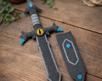 Häkelanleitung für ein Schwert: Amigurumi Plüsch Waffe mit Scheide (PDF-Häkelanleitung)