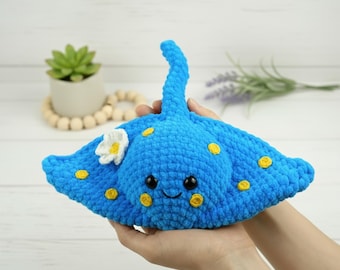 Crochet Stingray Pattern: Amigurumi Ray Plush Toy (PDF Beginner Friendly Design)