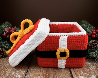 Crochet Santa Gift Box Pattern: Amigurumi Christmas Decoration (PDF Pattern)