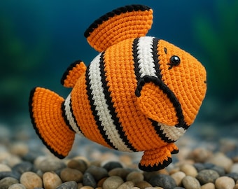 Clownfish Crochet Pattern: Amigurumi Plush Toy, DIY Gift for Beginners (PDF Tutorial)