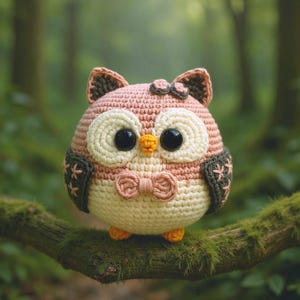 Crochet owl pattern PDF, amigurumi owl tutorial, cute stuffed animal, DIY plush toy, beginner friendly crochet, instant download pattern