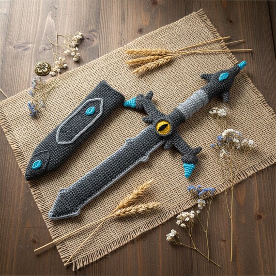 Crochet Sword Pattern: Amigurumi Plush Weapon with Sheath (PDF Pattern)