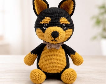 Crochet Puppy Pattern: Amigurumi Stuffed Dog Toy Tutorial (PDF Pattern)