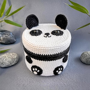 Panda Crochet Pattern Amigurumi PDF Tutorial Storage Box DIY Container Gift Idea