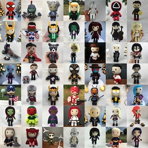 Bundel 50 haakpatronen | Superhelden en iconische personages pdf | Gehaakte amigurumi-set in het Engels