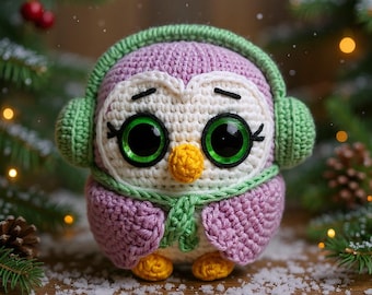 Amigurumi Crochet Owl Pattern – Bird with Headphones (PDF Pattern