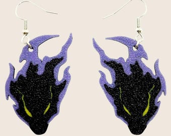 Violette Warp Portal Ohrringe: Dunkler Nebel - Bösewicht Schatten Schmuck, Gelbe Augen Monster, Gothic Anime Accessories