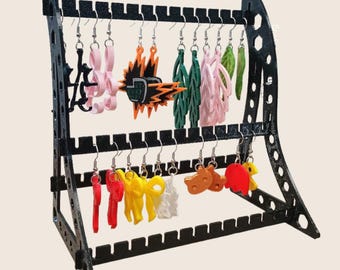 Schmuckständer - Ohrringhalter Organizer | Modernes Ohrringe-Regal für Schmuck Aufbewahrung & Präsentation | 3D Gedruckter Aufsteller