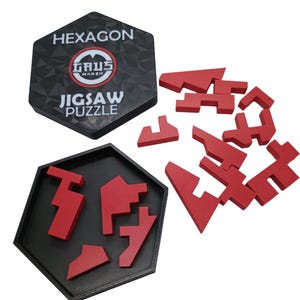 Puzzle Hexagonal 14pcs | Unique Puzzle for Adults and Children | Educational Board Game | Pocket Size 70x10mm