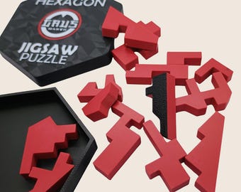 Sechseckiges Denkspiel | 14-teiliges Logikrätsel | 3D-gedrucktes Reisespiel | Geschenk für Erwachsene und Kinder