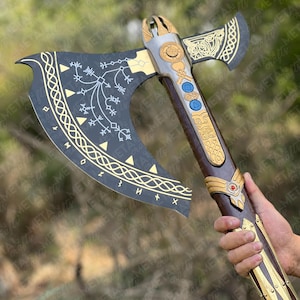 Handgeschmiedete God of War Kratos Leviathan Axt, handgefertigte Leviathan Axt Replik, funktionale GOD OF WAR Axt, Groomsmen Geschenk für ihn