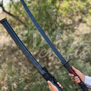 Zangestu Black Ninja Anime Sword, Japanese Samurai Sword - Unique Men&#39;s GIFT for Birthday & Anniversary, Christmas Gift, Boyfriend Gift