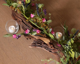 Centro de mesa floral de eucalipto: eucalipto silvestre y velas de té incluidas