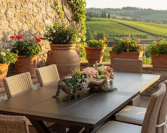 Centro de mesa con suculentas de madera flotante: decoración rústica de granja, plantas artificiales