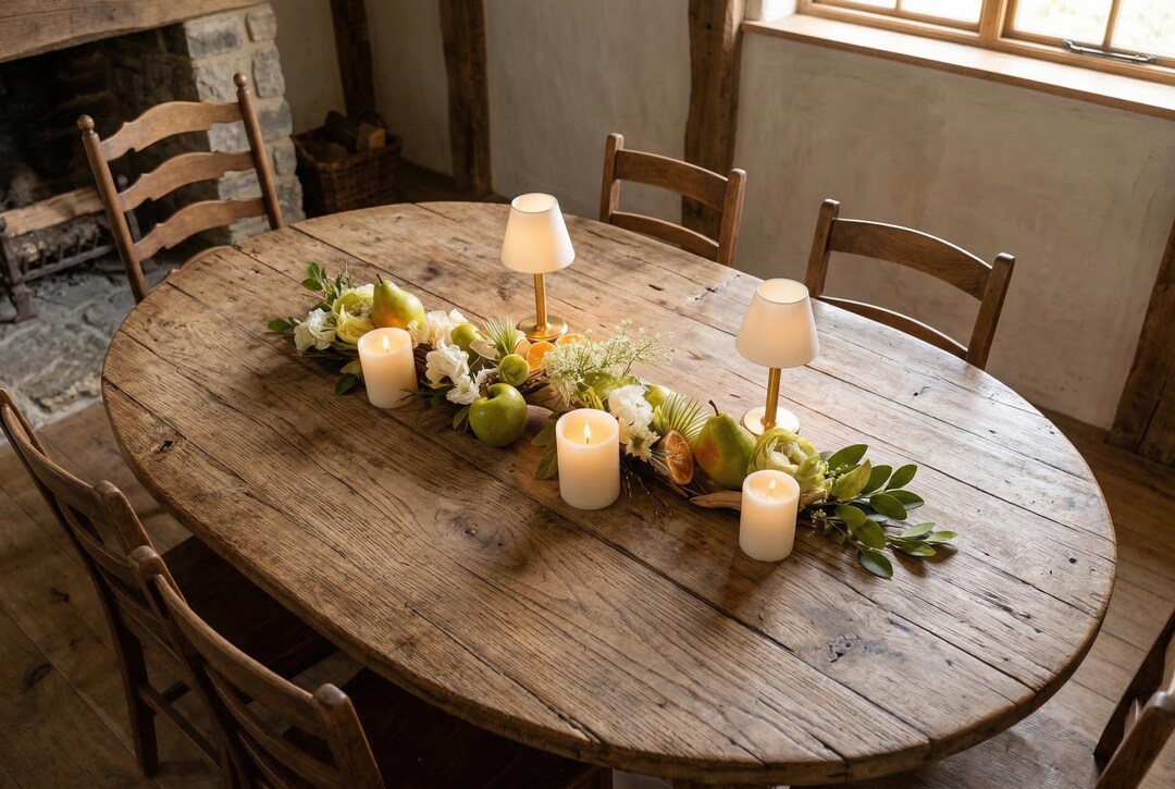 Spring Farmhouse Table Decor Centerpiece With Fruits and Greenery ...