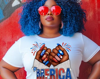 4th of July PNG: Patriotic Sublimation Design - USA Flag (Digital Download