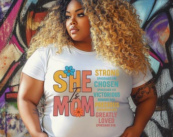 She Is Mom Bible Verse PNG: Christian Mother's Day Design (Digital Download)