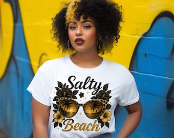 Salty Beach PNG: Design a sublimazione di occhiali da sole tropicali (download digitale)