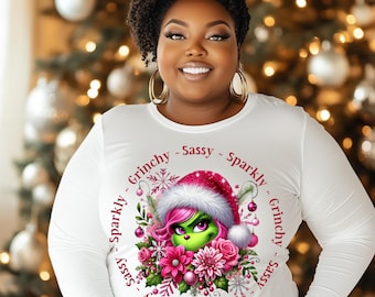 PNG navideño rosa y verde atrevido: Diseño de camiseta navideña (Descarga digital)