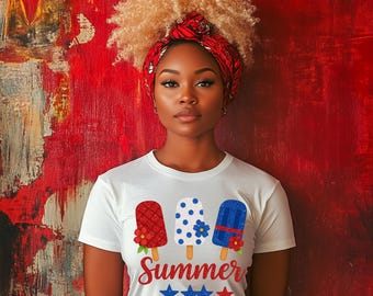 Patriotic Popsicle PNG: 4th of July Sublimation Design (Digital Download
