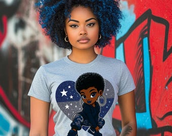 Afro Girl PNG: Melanin Magic Clipart for DTF & Sublimation (Digital Download)