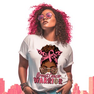 Breast Cancer Warrior PNG: Pink Ribbon Leopard Print (Digital Download)