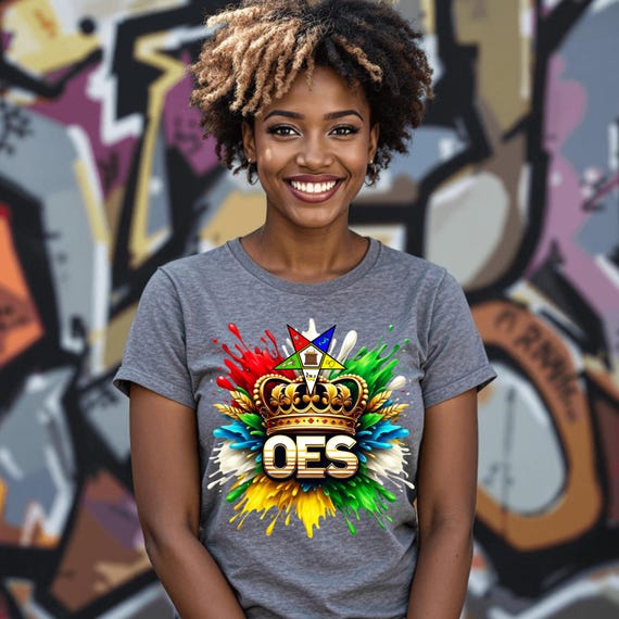 OES Crown Splatter T-shirt: Order of the Eastern Star Sisterhood