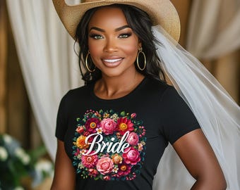 Paquete PNG de Novia Floral: Diseños de Camisas de Boda (Descarga Digital)