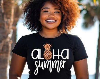Aloha Sommer PNG: Ananas Tropisches Shirt Design (Digitaler Download