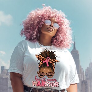 Breast Cancer Warrior PNG: Pink Ribbon Leopard Print (Digital Download)
