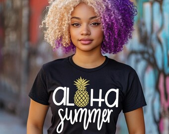 Aloha Sommer PNG: Ananas Tropisches Shirt Design (Digitaler Download